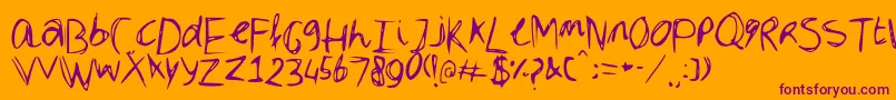 Weitere Informationen zur Dubble-Schriftart Dubble-Schriftart – Violette Schriften auf orangefarbenem Hintergrund