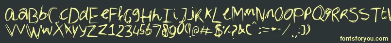Dubbleフォントについての詳細 フォントDubble – 黒い背景に黄色の文字