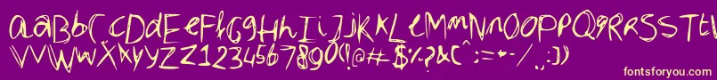 Weitere Informationen zur Dubble-Schriftart Dubble-Schriftart – Gelbe Schriften auf violettem Hintergrund
