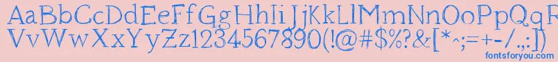 Houndville Font – Blue Fonts on Pink Background