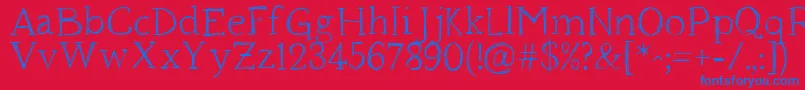 Houndville Font – Blue Fonts on Red Background