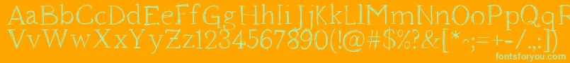 Houndville Font – Green Fonts on Orange Background