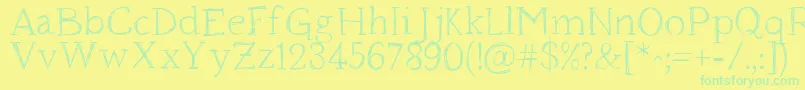 Houndville Font – Green Fonts on Yellow Background