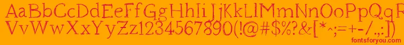 フォントHoundville – オレンジの背景に赤い文字