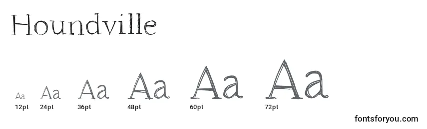 Houndville Font Sizes