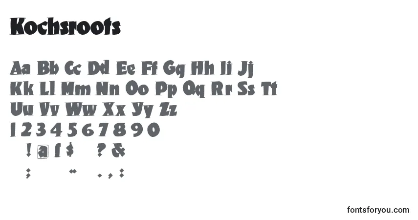 Schriftart Kochsroots – Alphabet, Zahlen, spezielle Symbole
