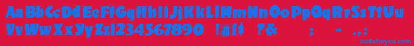 Kochsroots Font – Blue Fonts on Red Background