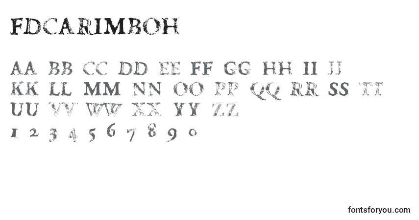 Schriftart FdCarimboh – Alphabet, Zahlen, spezielle Symbole