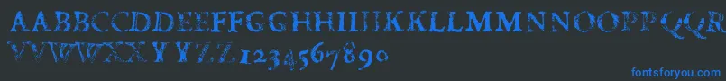 FdCarimboh Font – Blue Fonts on Black Background
