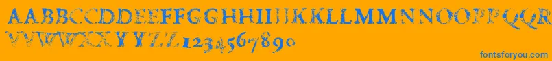 FdCarimboh Font – Blue Fonts on Orange Background