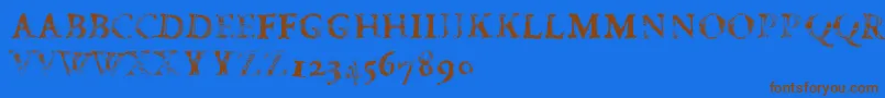 Fonte FdCarimboh – fontes marrons em um fundo azul
