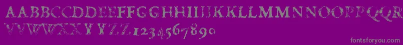 Fonte FdCarimboh – fontes cinzas em um fundo violeta