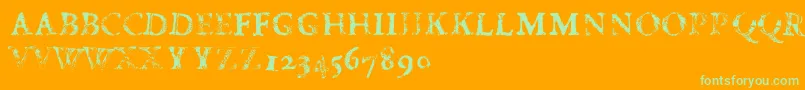 FdCarimboh Font – Green Fonts on Orange Background