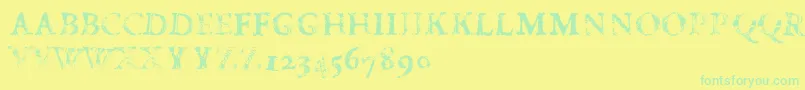 FdCarimboh Font – Green Fonts on Yellow Background