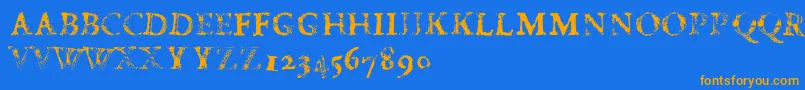 FdCarimboh Font – Orange Fonts on Blue Background