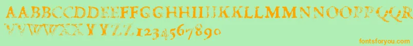 FdCarimboh Font – Orange Fonts on Green Background