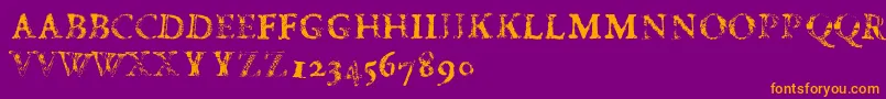 FdCarimboh Font – Orange Fonts on Purple Background