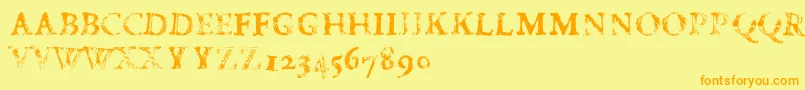 FdCarimboh Font – Orange Fonts on Yellow Background