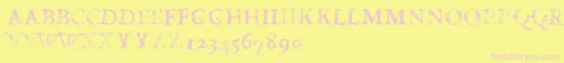 FdCarimboh Font – Pink Fonts on Yellow Background