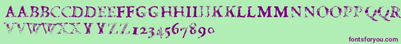 FdCarimboh Font – Purple Fonts on Green Background