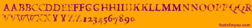 FdCarimboh Font – Purple Fonts on Orange Background