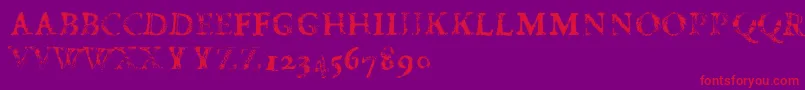 フォントFdCarimboh – 紫の背景に赤い文字