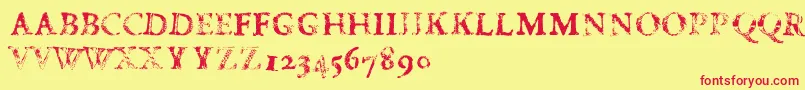 FdCarimboh Font – Red Fonts on Yellow Background