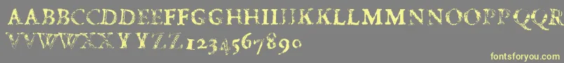 Weitere Informationen zur FdCarimboh-Schriftart FdCarimboh-Schriftart – Gelbe Schriften auf grauem Hintergrund