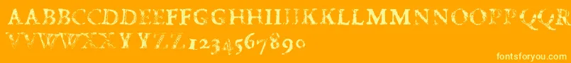 FdCarimboh Font – Yellow Fonts on Orange Background