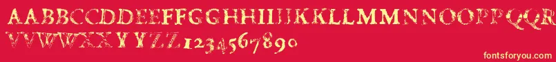 FdCarimboh Font – Yellow Fonts on Red Background