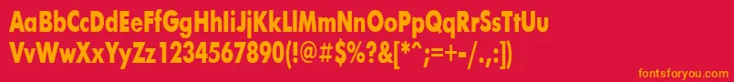 FuturisBold71b Font – Orange Fonts on Red Background