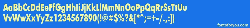 FuturisBold71b Font – Yellow Fonts on Blue Background