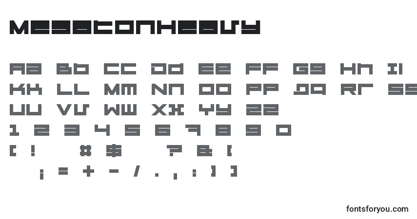 A fonte MegatonHeavy – alfabeto, números, caracteres especiais