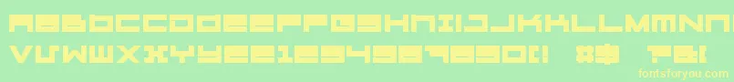 フォントMegatonHeavy – 黄色の文字が緑の背景にあります