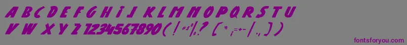 フォントRoadOfDeal – 紫色のフォント、灰色の背景