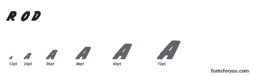 Größen der Schriftart RoadOfDeal