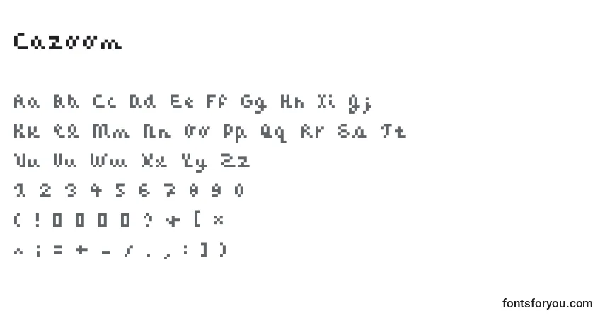Schriftart Cazoom – Alphabet, Zahlen, spezielle Symbole