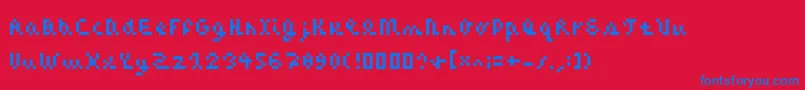 Cazoom Font – Blue Fonts on Red Background