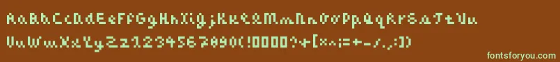 Cazoom-Schriftart – Grüne Schriften auf braunem Hintergrund