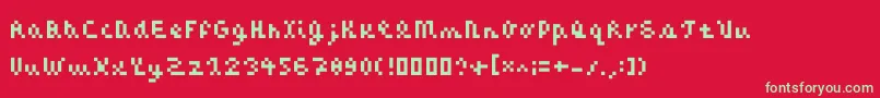 Cazoom Font – Green Fonts on Red Background