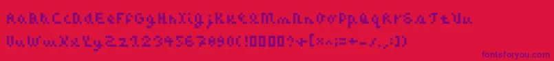 Cazoom-Schriftart – Violette Schriften auf rotem Hintergrund
