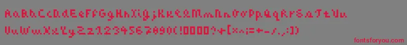 Cazoom Font – Red Fonts on Gray Background