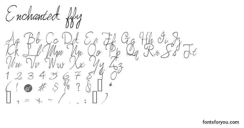 Czcionka Enchanted ffy – alfabet, cyfry, specjalne znaki