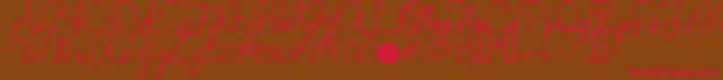 Enchanted ffy Font – Red Fonts on Brown Background