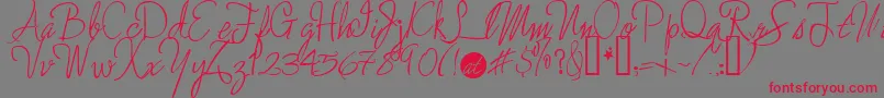 Enchanted ffy Font – Red Fonts on Gray Background