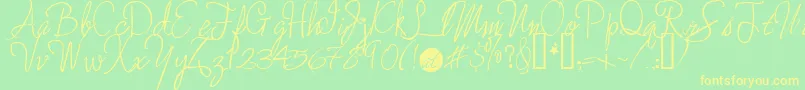 Enchanted ffy Font – Yellow Fonts on Green Background