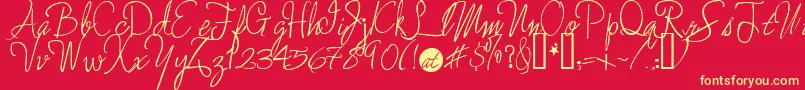 Enchanted ffy Font – Yellow Fonts on Red Background