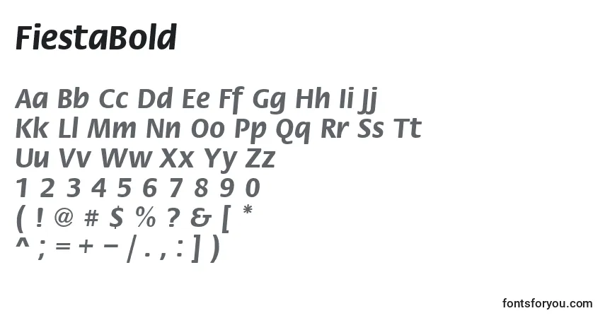 Шрифт FiestaBold – алфавит, цифры, специальные символы
