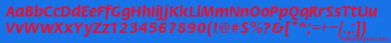 FiestaBold-fontti – punaiset fontit sinisellä taustalla