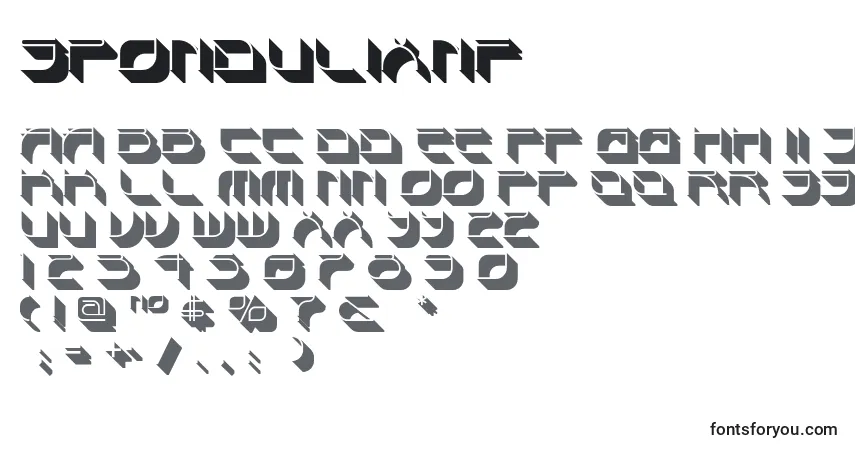 Spondulixnf-fontti – aakkoset, numerot, erikoismerkit